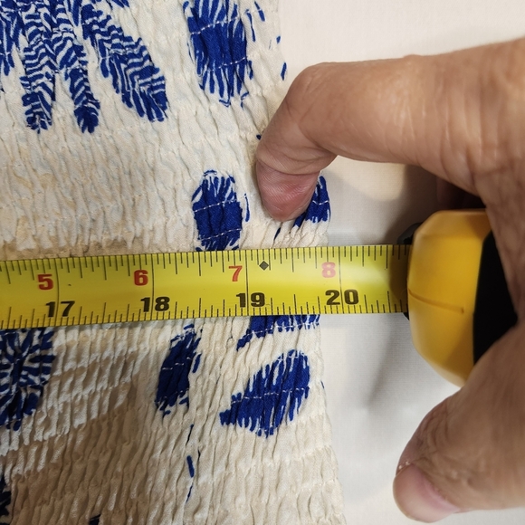 Faeriesty Strapless Blue and White Floral Dress XL Ruffled Mini With Tiers - Picture 10 of 10